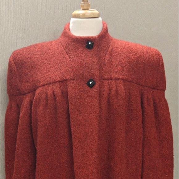 Carolina Herrera Atelier Prototype Red Wool Coat - Picture 1 of 7